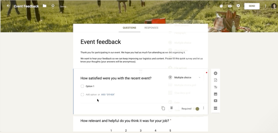 Google forms ease of use rating