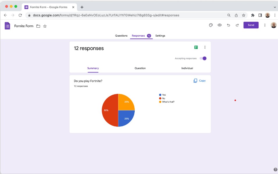 Google forms form analytics