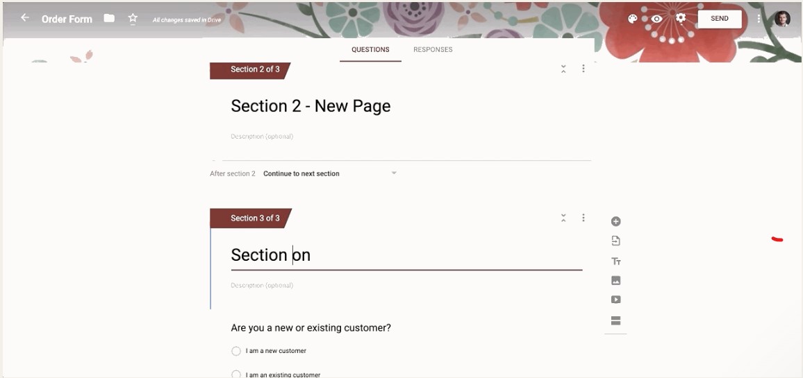 pagination of google forms