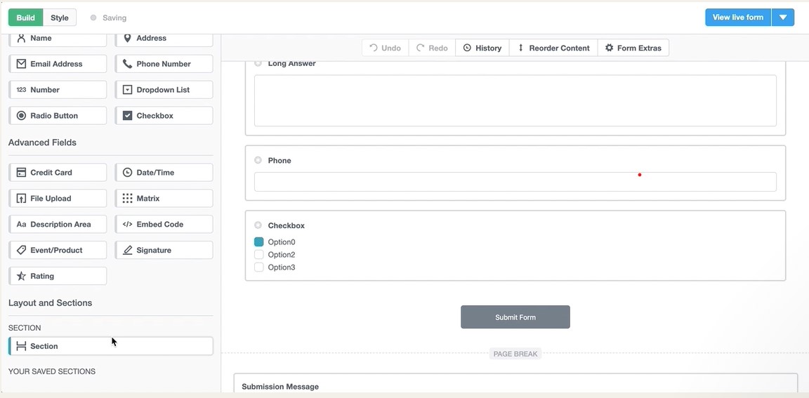 Pagination formstack