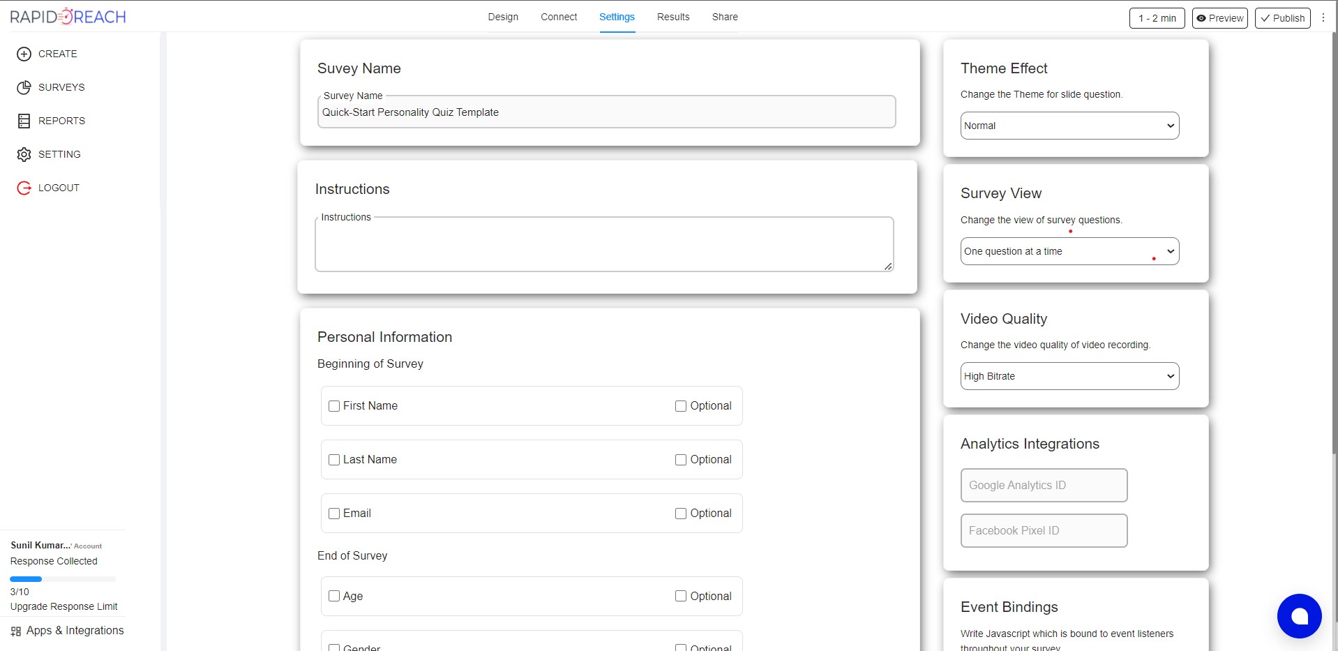 Success pages and redirects of rapidoform