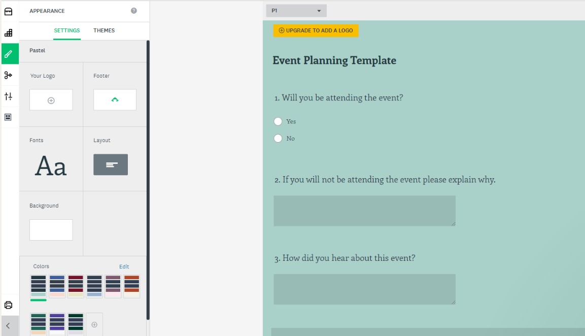 Customization of surveyMonkey