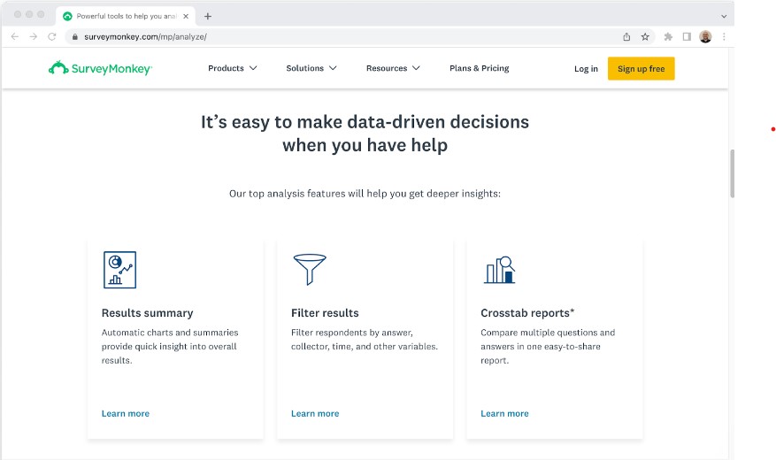 Form analytics of surveymonkey