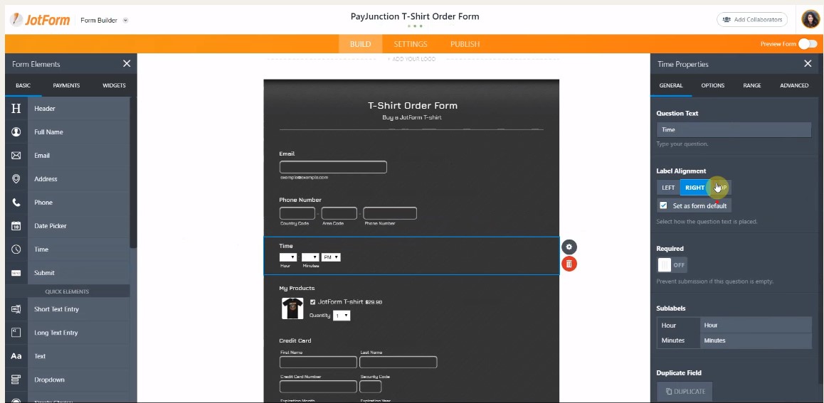 Ease of use jotform