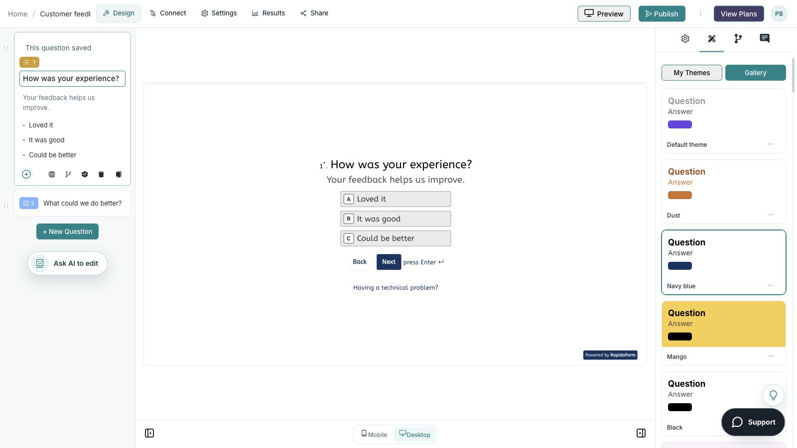 Preview of the RapidoForm builder video
